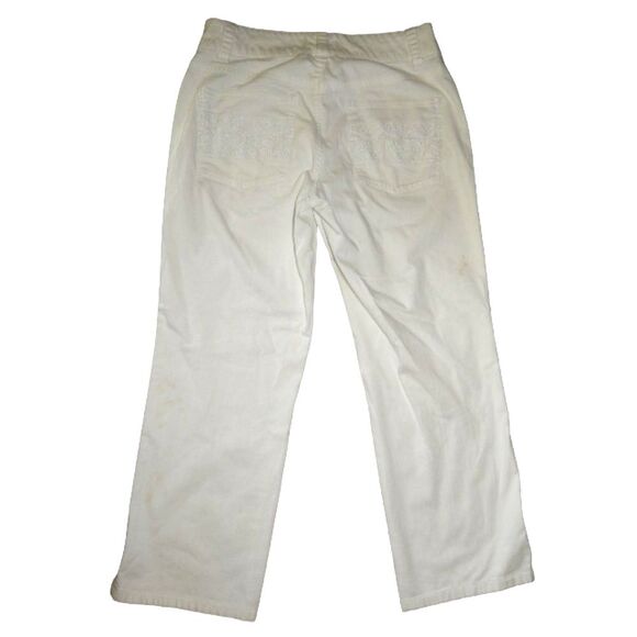 WHITE HOUSE BLACK MARKET BLANC women's size 4 97% cotton white capri pants - Picture 9 of 14